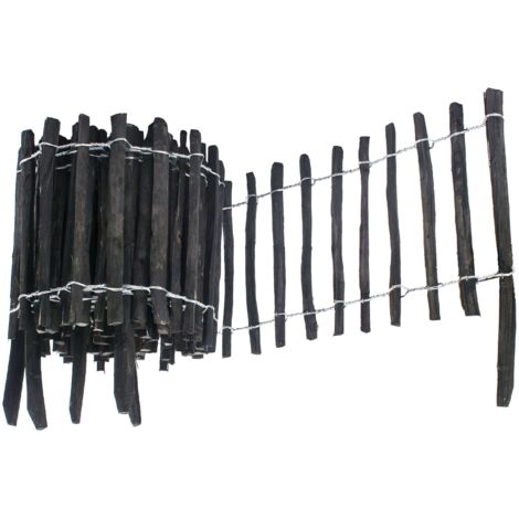Clôture Déroulable Bogateco Noisetier Noir 35x500 cm Ecart 7-8 cm