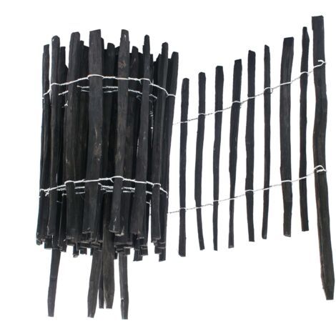Clôture Déroulable Bogateco Noisetier Noir 50x500 cm Ecart 4-5 cm