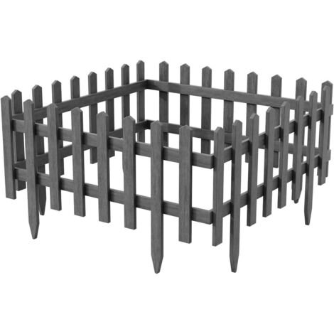Lot de 4 Bordures Bogateco Bois Anthracite 40x94 cm Impregne (1/5)