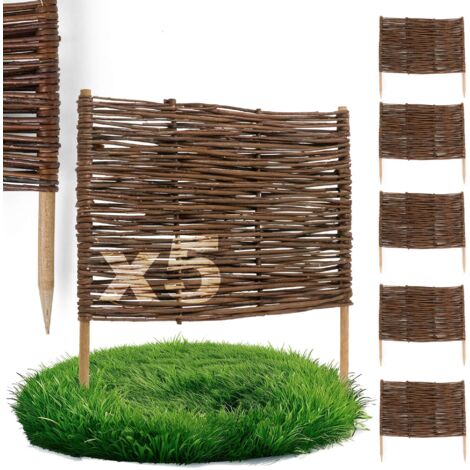 Lot de 5 Bordures Osier Bogateco Saule Naturel 60x40 cm (1/5)