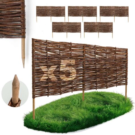 Lot de 5 Bordures Osier Bogateco Saule Naturel 100x40 cm (1/5)