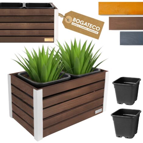 Jardinière Bois Bogateco 37x68x36 cm avec Bac Brun Foncé (1/5)