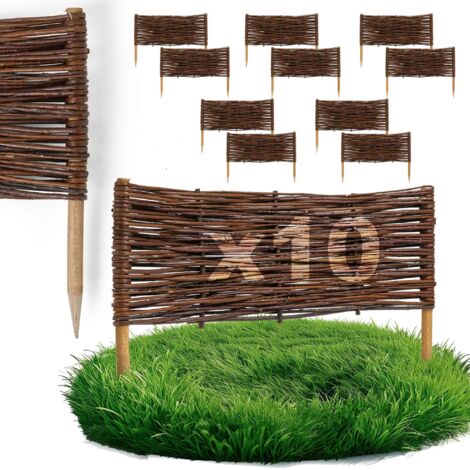 Lot de 10 Bordures Osier Bogateco Saule Naturel 60x30 cm (1/5)