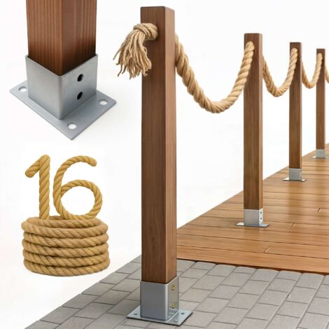 Cloture Bogateco Corde Jute 16 m avec Kit de Montage et Ancrage (1/5)