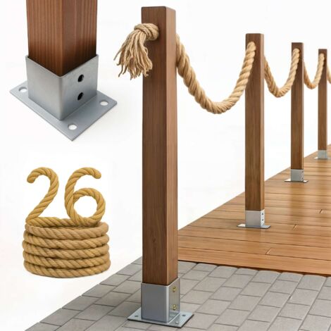 Cloture Bogateco Corde Jute 26 m avec Kit de Montage et Ancrage (1/5)