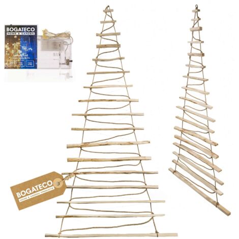 Sapin de Noël 205 cm de haut en bois de noisetier avec LED (1/5)