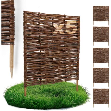 Lot de 5 Bordures Osier Bogateco Saule Naturel 60x60 cm (1/5)