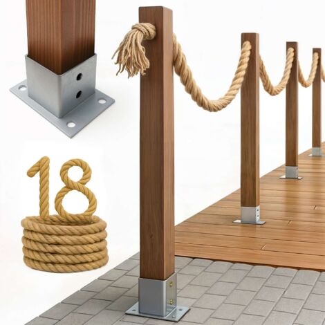 Cloture Bogateco Corde Jute 18 m avec Kit de Montage et Ancrage (1/5)