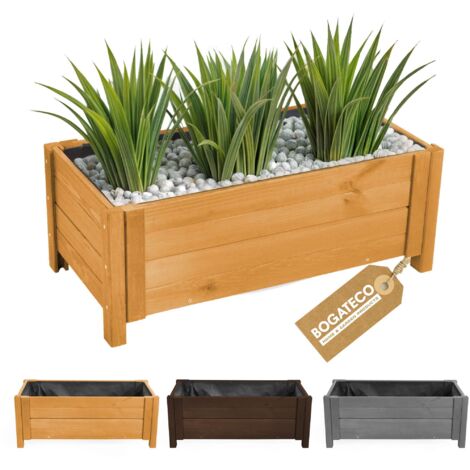 Jardinière Haute Bois Bogateco 80x38x30 cm Géotextile Brun Clair (1/5)