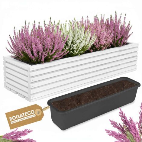 Jardinière Bois Bogateco 64x20x14 cm avec Bac Blanc (1/5)