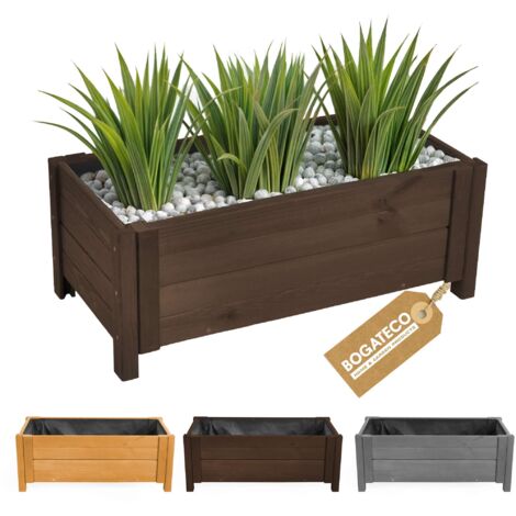Jardinière Haute Bois Bogateco 80x38x30 cm Géotextile Brun Foncé (1/5)