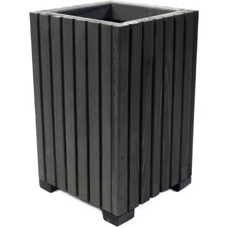 Jardinière Bois Bogateco 40x25x25 cm Imprégné Noir (1/5)