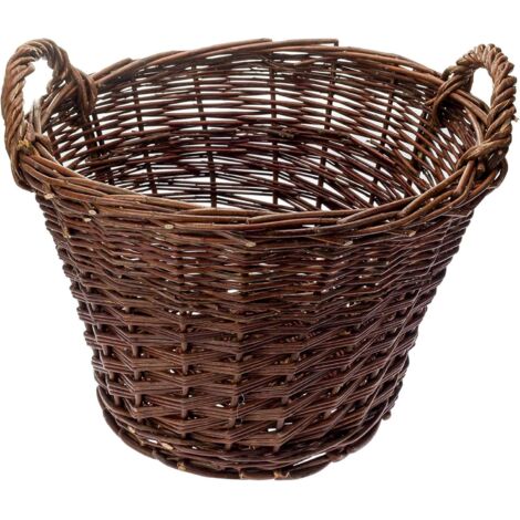 BOGATECO Panier en osier rond 42x39 cm de rangement naturel (1/5)