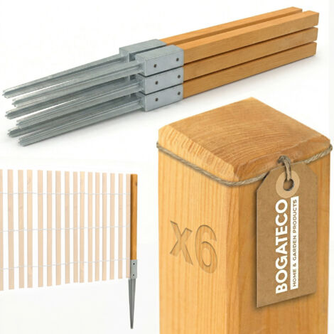 Lot de 6 poteaux bois imprégné Bogateco 5x5x50 cm (1/5)
