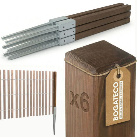 Lot de 6 poteaux bois imprégné Bogateco 5x5x120 cm