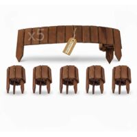 Lot de 5 Rollborder Bogateco Bois Brun 10x112 cm Bordure