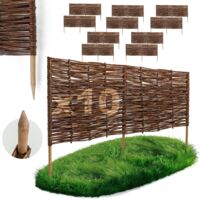 Lot de 10 Bordures Osier Bogateco Saule Naturel 100x40 cm