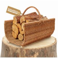 BOGATECO Panier en osier 60 cm avec jute pour bois de chauffage
