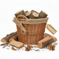 BOGATECO Panier Cheminée Osier Clair 40x32 cm Bois de Chauffage