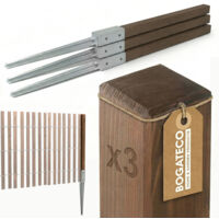 Lot de 3 poteaux bois imprégné Bogateco 5x5x100 cm