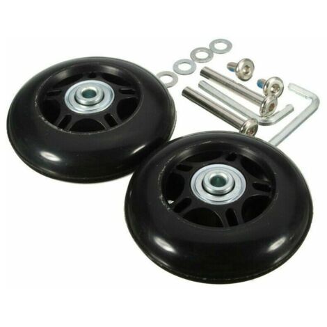 Lucky-88 – Lot de 2 roues de rechange pour valise – Diamètre 40mm – Moulage monobloc durable – Axes et rondelles inclus – Roues silencieuses - 40mm18mm