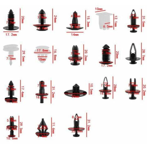 60 Pièces Clips De Fixation Voiture Universels - 4 Tailles (8mm à 10mm) - Pour Panneaux De Porte, Garnitures Auto