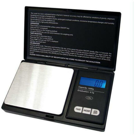 Balance de Précision, 500g/0.01g, Balance de Cuisine, Balance de Precision 0.01g, Balance de Poche avec écran LCD, Petite Balance de Bijoux, avec Fonction de Tare, Acier Inoxydable (500g)