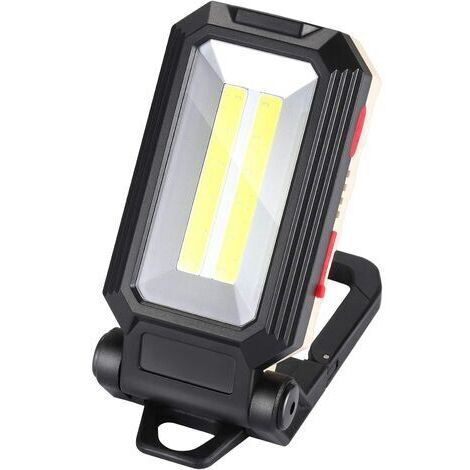 Lampe de travail LED Lumière de Camping Projecteur LED Rechargeable Lampe de Travail Rechargeable Lampe Atelier COB Torche Lampe de Poche avec Base Magnétique pour Garage, Camping, d'urgence, etc (1/9)