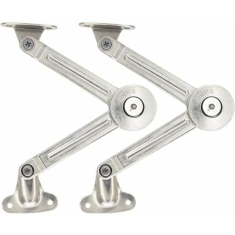 Lucky-88 – Lot de 2 compas à système d’amortissement – Charge maximale 18 kg – Réglables pour portes relevables – Alliage de zinc antirouille (1/5)