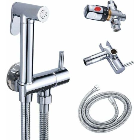 Lucky-88 – Douchette WC mitigeur thermostatique en laiton massif – Pulvérisateur à main anti-brûlure – Installation murale facile – Pour hygiène intime