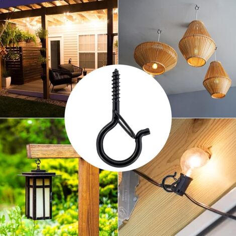 INCREWAY Lot De 8 Crochets De Plafond En Alliage De Zinc Antique à Visser Pour Suspendre Des Rideaux, Des Tasses, Des Bijoux (argent