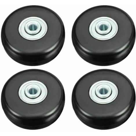 Lucky-88 – Roulette de valise 50mm – Charge lourde jusqu'à 51kg – Caoutchouc muet – Roue pivotante universelle – Lot de 4 pour bagages et sacs