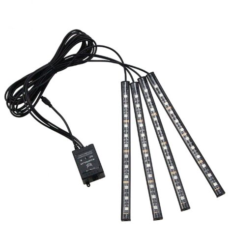 Lumières intérieures à LED - Lumières intérieures, 12 lumières LED avec télécommande sans fil, télécommande à 24 boutons, lumières de train de roulement multicolores étanches (1/4)