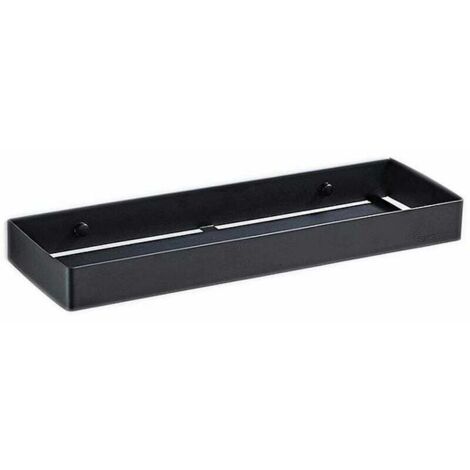 Support de salle de bain en acier inoxydable monocouche noir de 40cm support de salle de bain en acier inoxydable support de stockage de serviettesadapté à la douche (1/5)