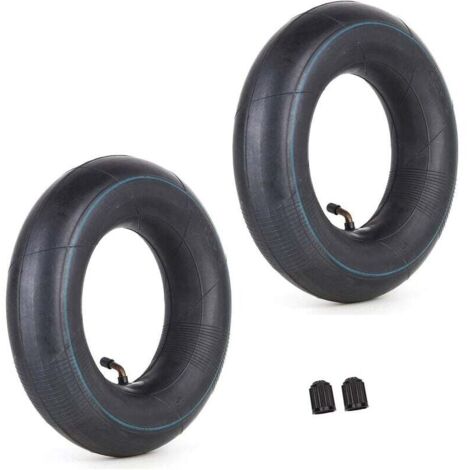 Lot de 2 Chambre à air 4,00/3,50-6 350/400-6 3.50-6 4.00-6 4.10-6 avec tige de valve coudée TR87 Remplacement pour camions à main Tondeuses à gazon Remorques de jardin Brouettes