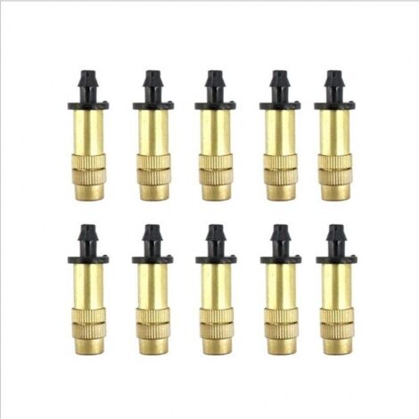 10 Pcs Réglable d'arrosage Pulvérisateur,Réglable Trou Filetage Atomiseur Buse De Refroidissement Têtes Buses Noir pour Outil De Jardinage