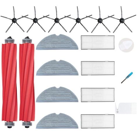 Kit de Remplacement pour Roborock S7 S7 Plus S7 MaxV S7 MaxV Ultra Aspirateur Robot,4 filtres,6 brosses latérales, 4 Chiffons de vadrouille,1 brosses principales (1/5)