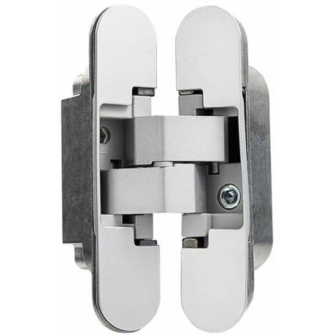 Charnière invisible pour portes, Lot de 2 charnières invisibles pour portes lourdes, charge de 40 kg, ouverture de 180º, zamak