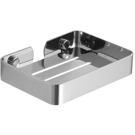 Auto-adhésif/boîte à Savon sans perçage, savon alep boîte en acier inoxydable, Porte-éponge de Cuisine(Argent court) (1/5)
