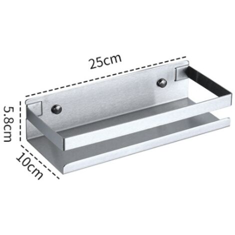 Fournitures de cuisine multifonctionnelles, organisateur mural en acier inoxydable 304 (argent 25 cm) (1/5)