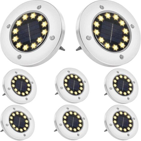 Lampes solaires de jardin extérieur 12 LED Lampes solaires de jardin extérieures Lampes solaires étanches Jardin extérieur Patio Allée Pelouse, (1/3)