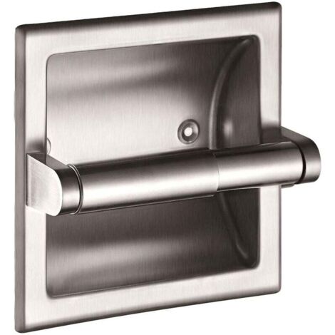 Porte-papier Toilette Encastrable en Acier Inoxydable Porte Rouleau de Papier pour WC Salle de Bain Cuisine - Argent