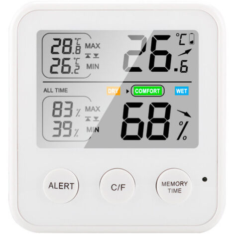 Compteur électronique de température et d'humidité numérique de haute précision pour l'intérieur (1/5)