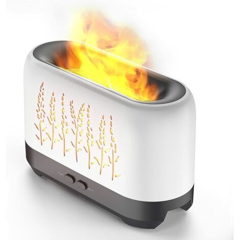 Humidificateur à Ultrasons 200 ML avec Effet Flamme Diffuseur d'Arômes pour Huiles Essentielles et Aromathérapie avec Lumière LED Chaude et Télécommande, Grande Capacité d'Humidification (1/5)