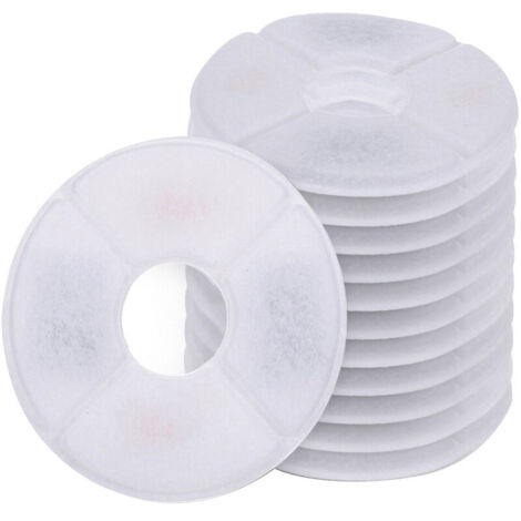 12 pièces filtre à charbon actif pour distributeur d'eau pour animaux de compagnie (blanc) (1/5)