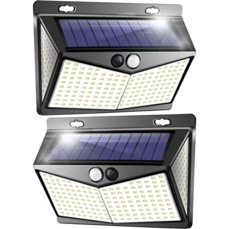 Lampes solaires extérieures, projecteurs LED extérieurs avec détecteurs de mouvement, appliques murales de jardin - paquet de 2 (1/5)