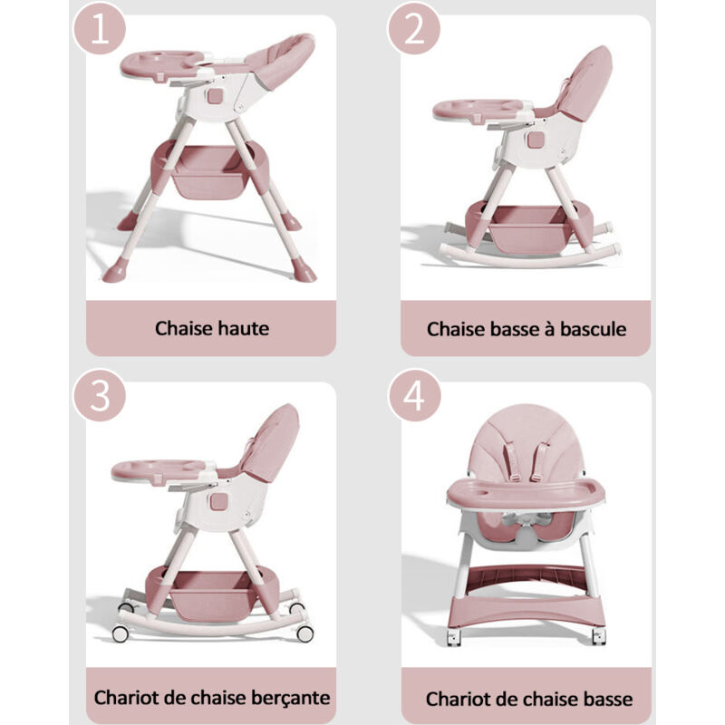 RUSTOO Chaise Haute Voyage Enfant - Réglable Pliable 6-36 Mois