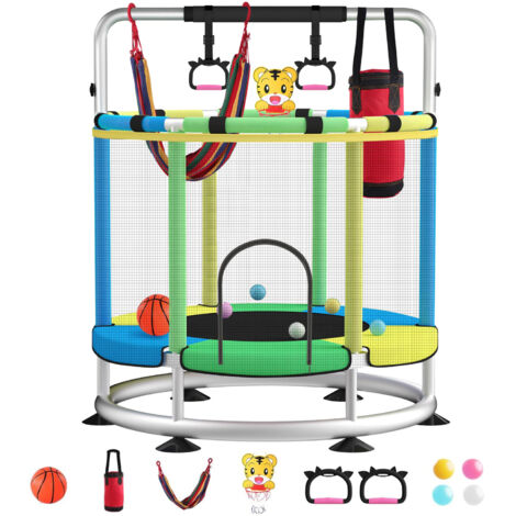 Magicfox – Trampoline pour enfants Ø150cm – Cadre en acier antirouille – Charge maximale 200kg – Tapis de saut haute élasticité (1/5)
