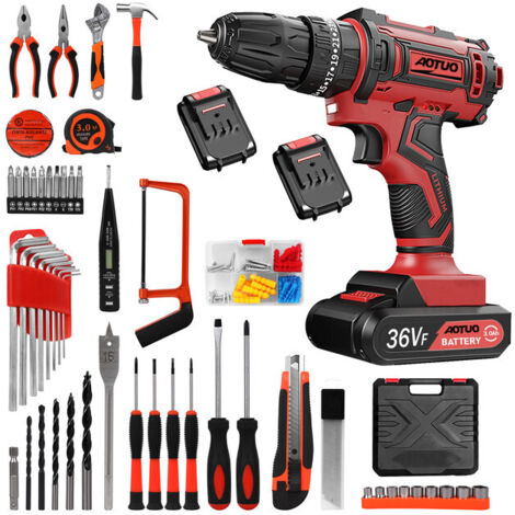 Perceuse Visseuse Sans Fil MAGICFOX 36V avec 100 Accessoires, 2 Batterie , Visseuse Devisseuse San Fil Multifonctionnelle 40N.m couple Max, 2 Vitesses