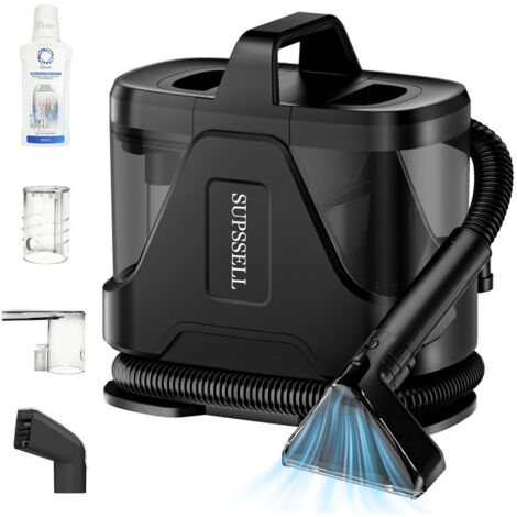 Nettoyeur détacheur - Shampouineuse - Aspiration puissante de 16 kPa 650W - brosse spéciale taches tenaces - Réservoir 1,85 L - Noir